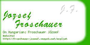 jozsef froschauer business card